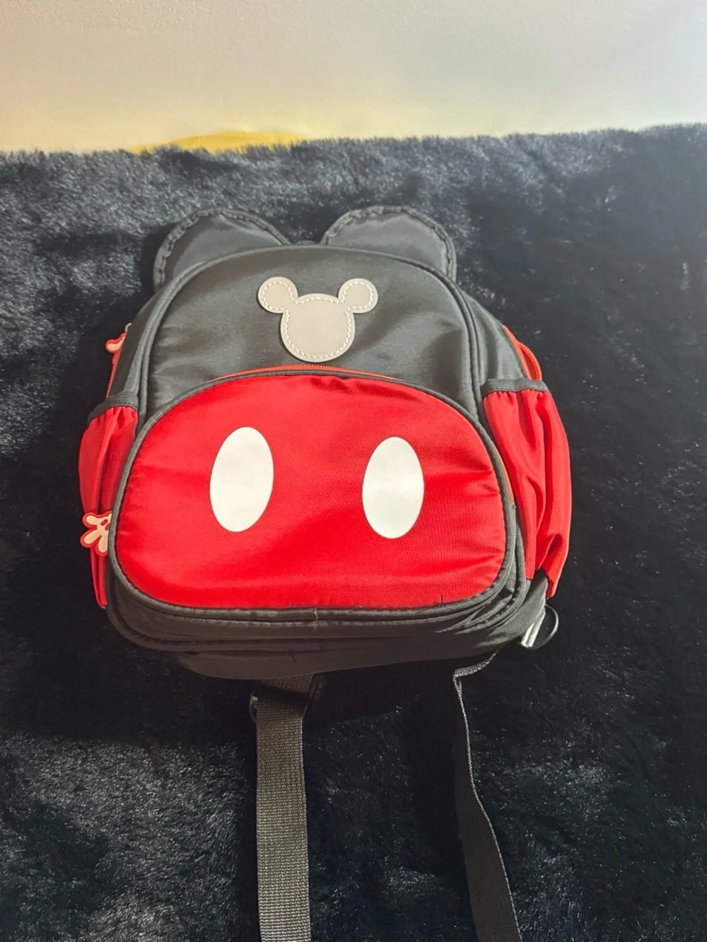 Kids Black and Red Character Ear Backpack